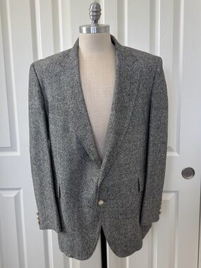 Vintage Miller Stockman Western Yoke Herringbone Tweed Sportcoat Blazer Men’s 50